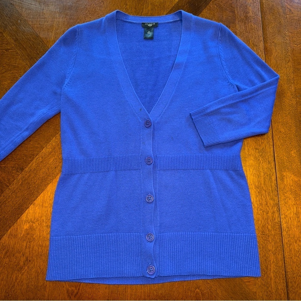Ann Taylor women’s petite 3/4 sleeve cardigan sweater acrylic wool blend SP